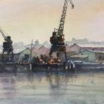 Acuarela puerto por Fermin Lopez