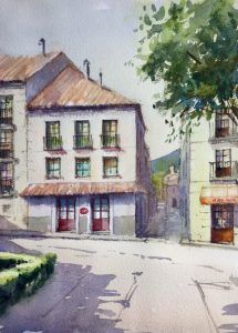 Acuarela la Granja Fermin lopez