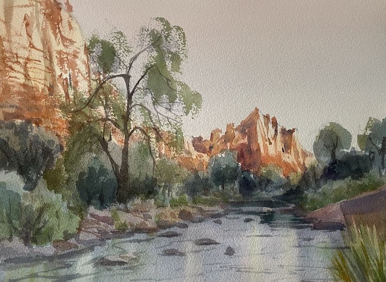 paisaje con acuarela