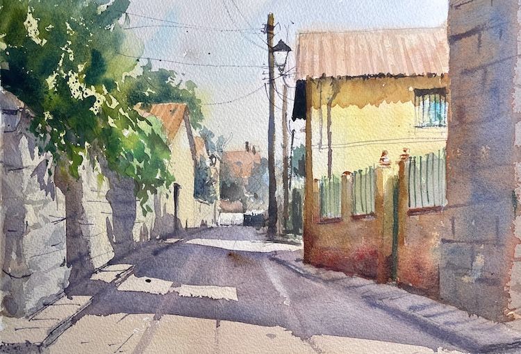 PUEBLO EN ACUARELA

