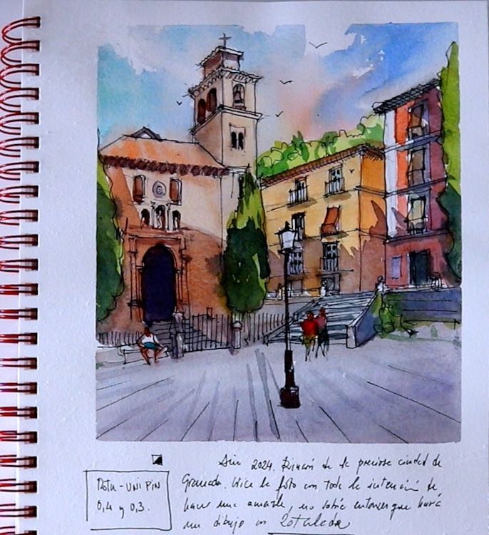 acuarela en cuaderno
